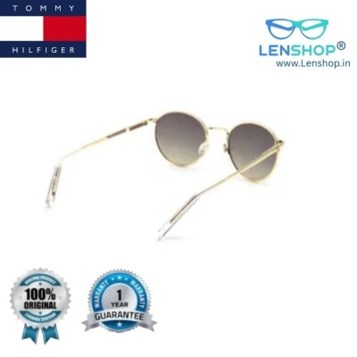 Tommy Hilfiger Green Round Sunglasses Full Rim Gold Frame (TH 873PL C1 S)