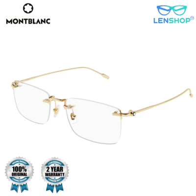 Montblanc MB0241O golden rimless titanium