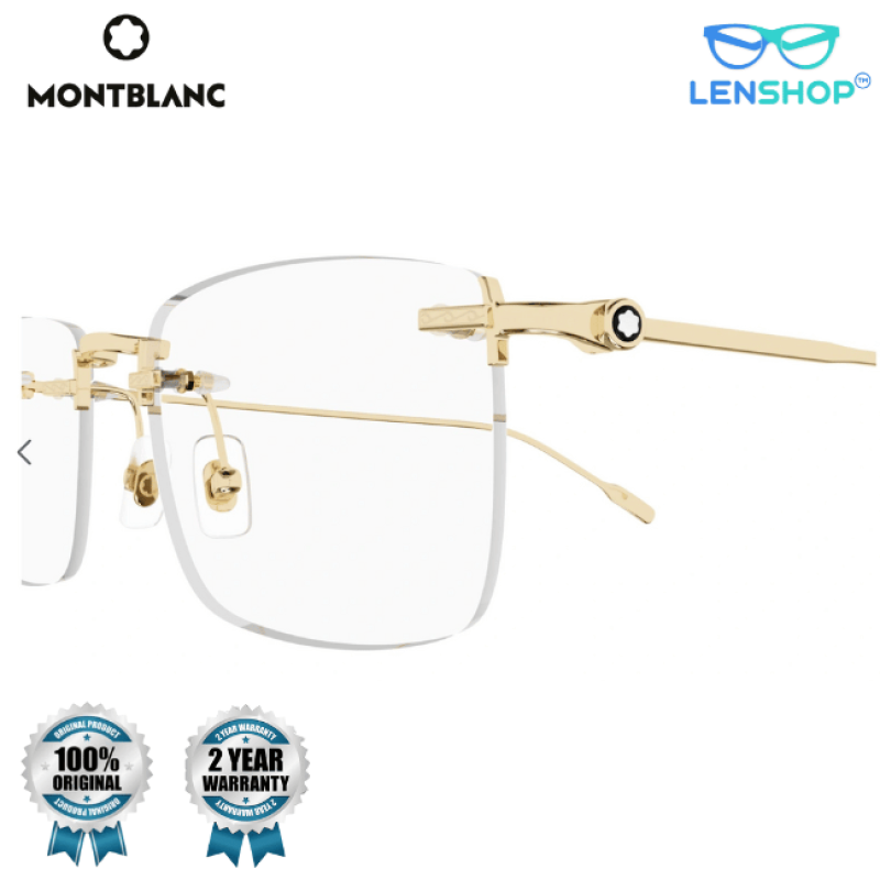 Montblanc MB0241O golden rimless titanium