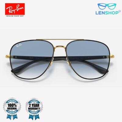 Rayban new aviators in gold blue  RB3683 90003F-56