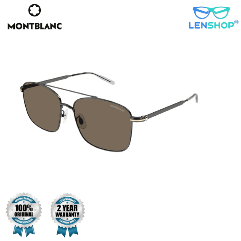 MB0236SK metal aviator sunglasses from montblanc <MB0236SK - 002 Ruthenium Pilot>