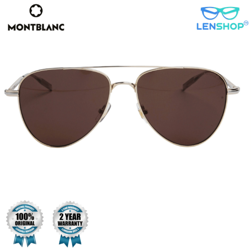 MB0235S Gold aviator with brown glasses