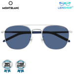 Montblanc MB0271S silver blue polarised aviators