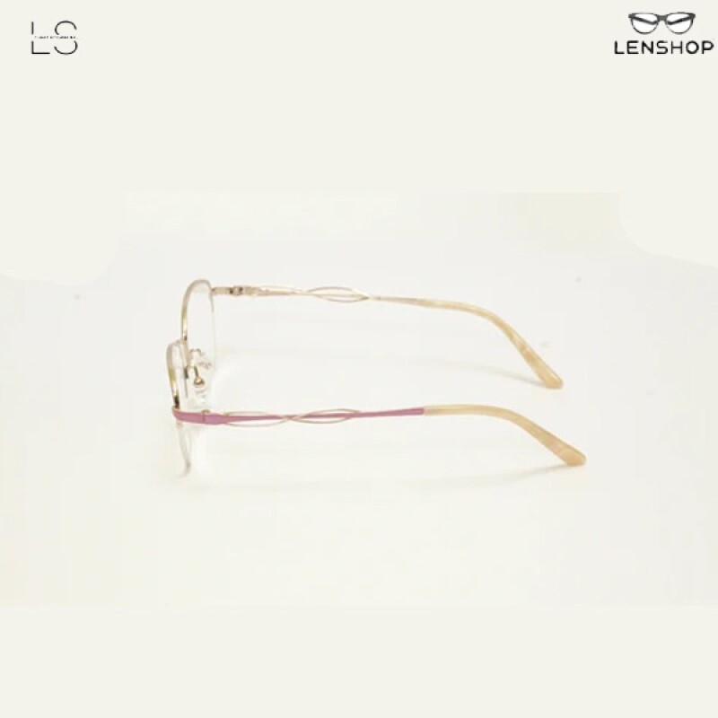 LS-FLOAT women half rim Titanium eye frame pink