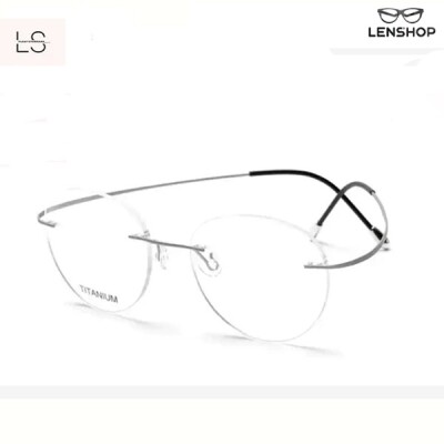 LS -FLOAT extremely light silver rimless frame