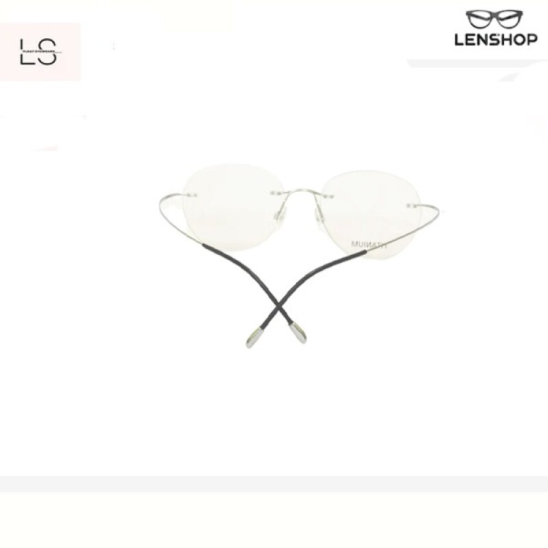 LS -FLOAT extremely light silver rimless frame